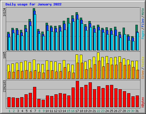 Daily usage for January 2022