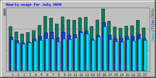 Hourly usage for July 2020