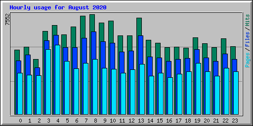 Hourly usage for August 2020