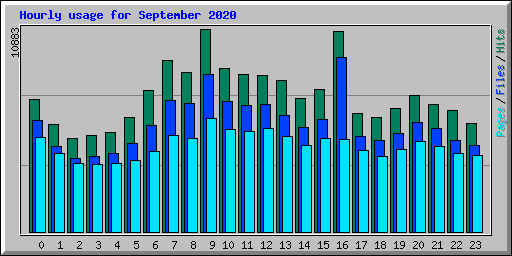 Hourly usage for September 2020