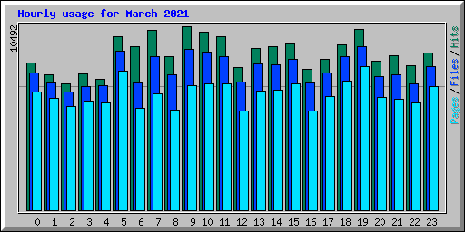 Hourly usage for March 2021