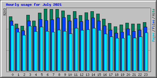Hourly usage for July 2021