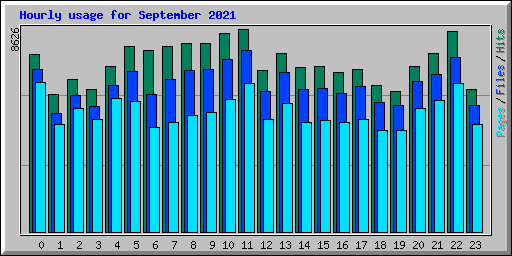 Hourly usage for September 2021