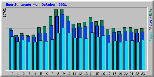 Hourly usage for October 2021