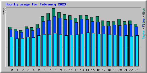 Hourly usage for February 2023